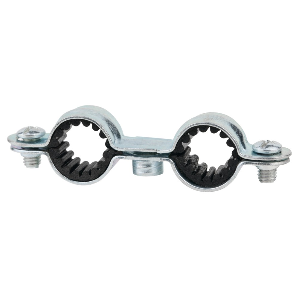 AB-7ID Z [CP] Abrazadera doble isofónica M7. Zincada. Zincada